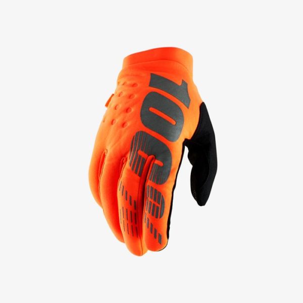 Мотоперчатки 100 Brisker Glove Fluo OrangeBlack M
